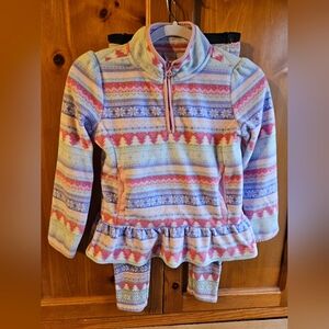 Gymboree Snowflake Fairlile Colorful Striped Fleece Pullover and Leggings Set